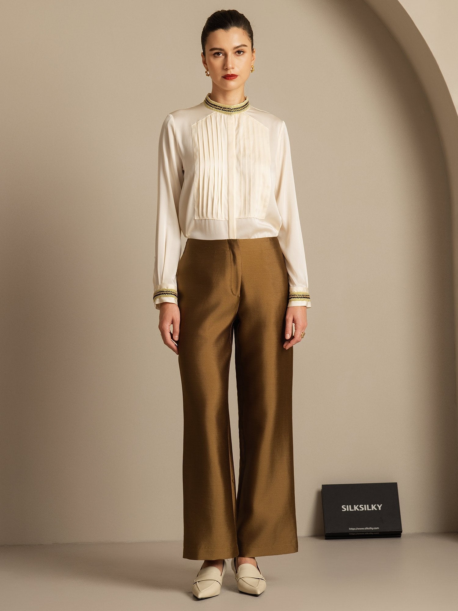 [Bronze] SilkSilky-FR 32Momme Soie Womens Pants 005,