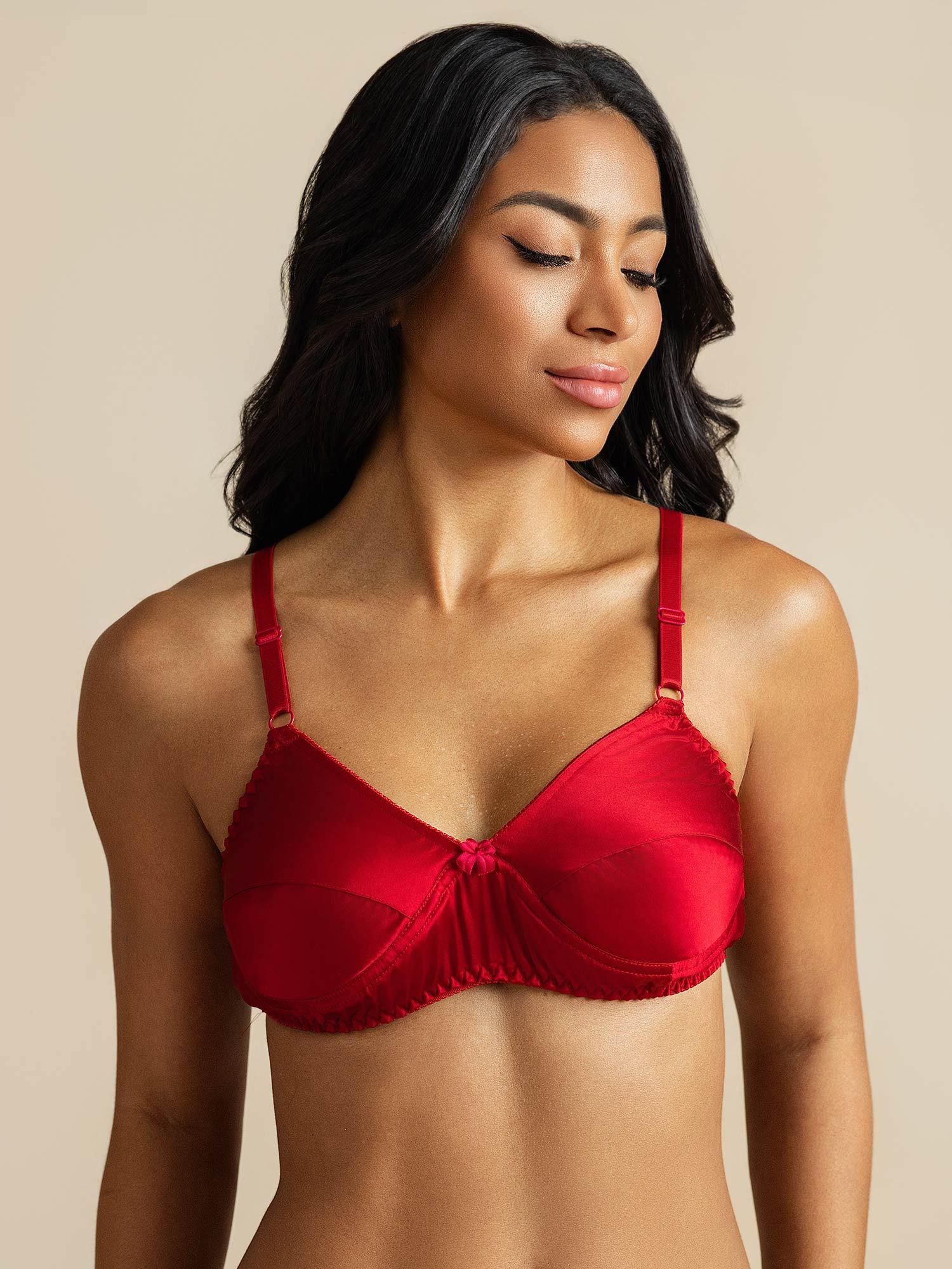 [Rouge] SilkSilky-FR Soie Bra 001,