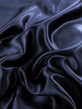 [Bleu Foncé] SilkSilky-FR Parure de Lit Soie 007