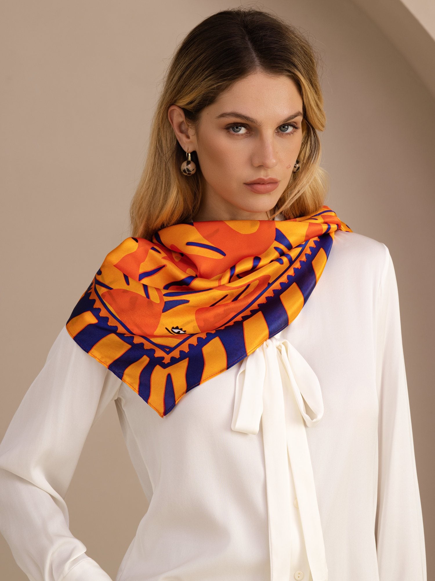 [Chien Orange] SilkSilky-FR Scarf 002