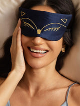 [Bleu Foncé] SilkSilky-FR Soie Eye Mask 002