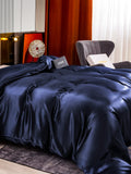 SilkSilky FR 22Momme Pure Soie Duvet Cover BleuFoncé 004