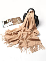 [Tan] SilkSilky-FR Laine Écharpes 005
