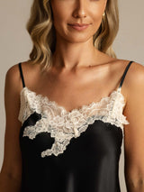 [Noir] SilkSilky-FR Sleeveless V Neck Ensemble Camisole 004