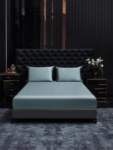 [Bleu Grisâtre] SilkSilky-FR 22Momme Pure Soie Bedding Set 001,