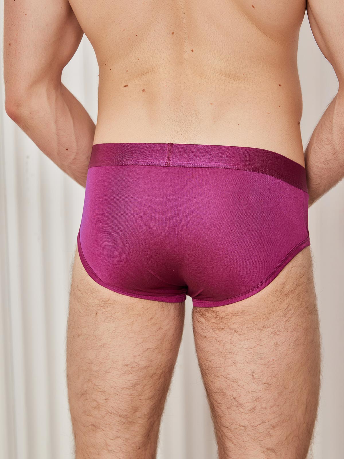 SilkSilky FR Soie Tricotée Mens Underwear RougeFoncé 004