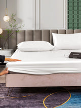 [Blanc] SilkSilky-FR 25Momme Parure de Lit Soie 006
