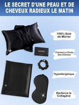 [Noir] SilkSilky-FR 19Momme Pure Soie Pillowcase Set 002
