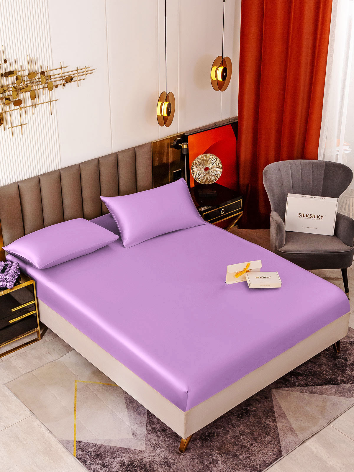 [Lavande] SilkSilky-FR 19Momme Pure Soie Bedding Set 001