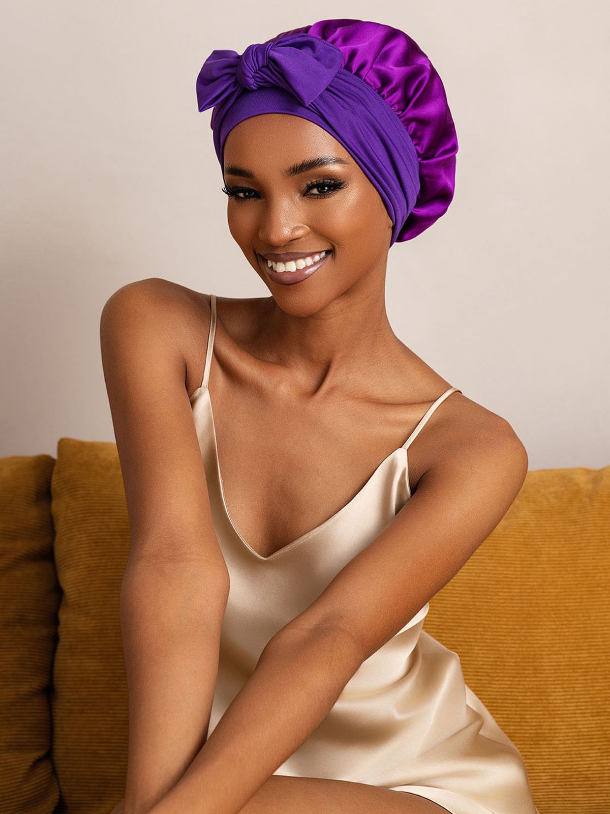 SilkSilky-FR Soie Sleep Cap Violette 004