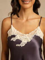 [Gris Pourpre] SilkSilky-FR Sleeveless V Neck Ensemble Camisole 004