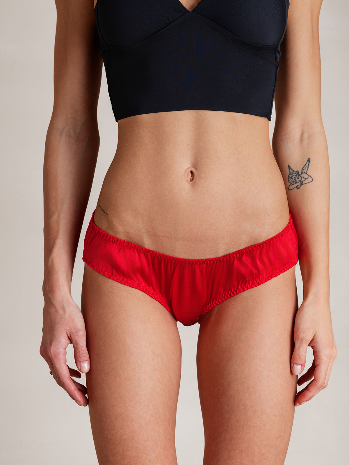 [Rouge] SilkSilky-FR Soie Tricotée Panty 003
