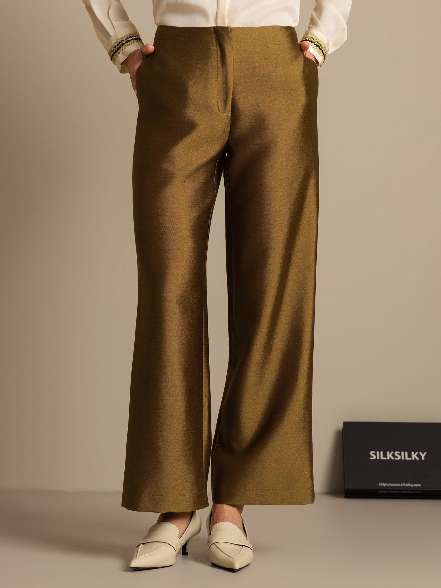 [Bronze] SilkSilky-FR 32Momme Soie Womens Pants 001,