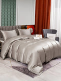 SilkSilky FR 25Momme Pure Soie Bedding Set Gris 004