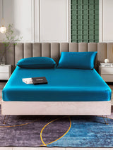 [Bleu Royal] SilkSilky-FR 25Momme Parure de Lit Soie 002