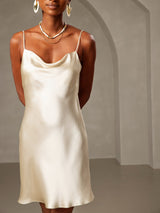 [Jaune Clair] SilkSilky-FR Sleeveless Cowl Neck Robes 005