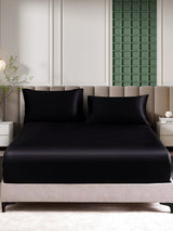 [Noir] SilkSilky-FR 25Momme Parure de Lit Soie 002
