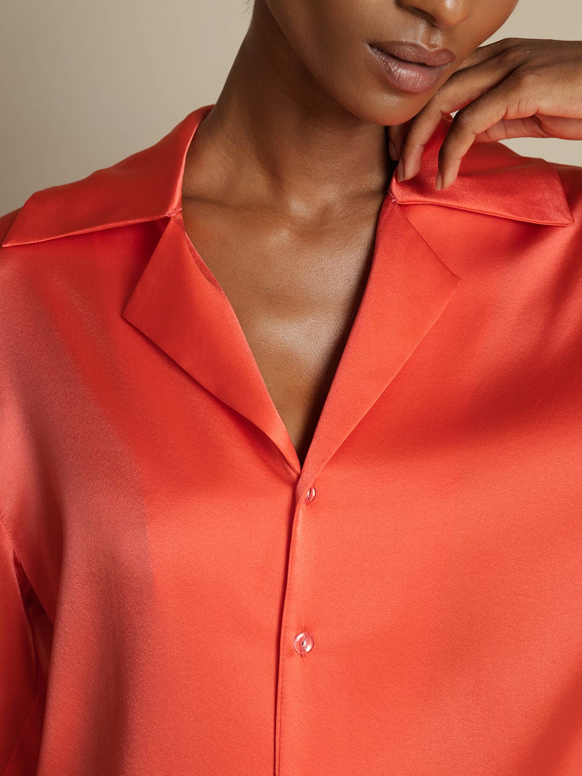 [Rouge Impérial] SilkSilky-FR 19Momme Soie Womens Shirt 003