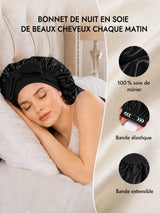 [Noir] SilkSilky-FR Bonnets de Nuit 005