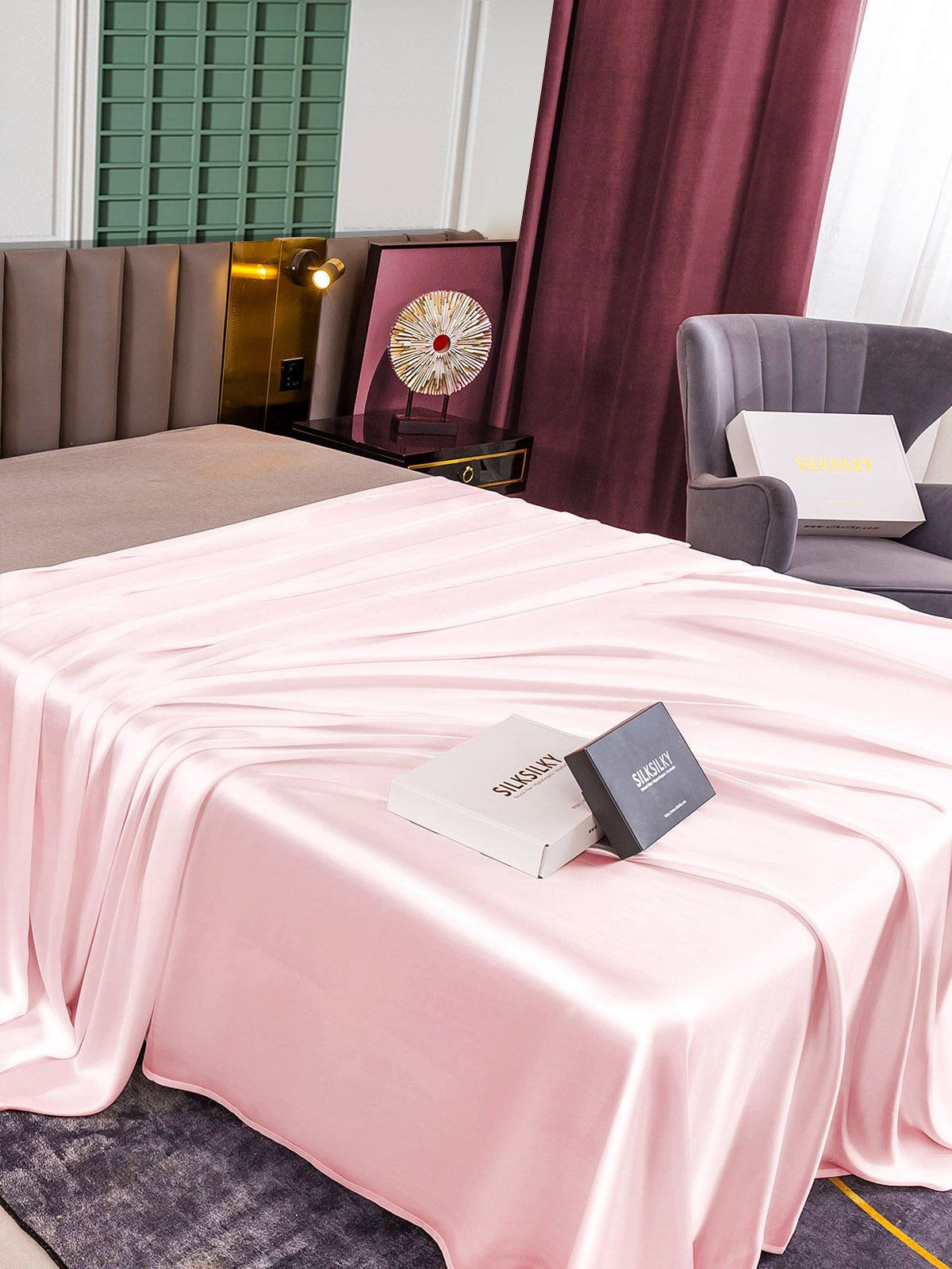 [Rose] SilkSilky-FR 25Momme Pure Soie Sheet 003
