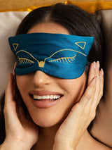[Bleu Royal] SilkSilky-FR Soie Eye Mask 002