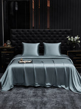 [Bleu Grisâtre] SilkSilky-FR Parure de Lit Soie 002