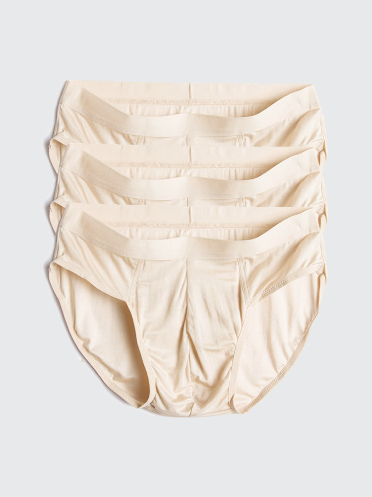 [Beige] SilkSilky-FR Pure Soie Mens Underwear 004
