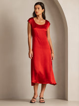 [Rouge Vineux] SilkSilky-FR Cap Sleeve Robes 005