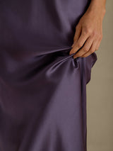 [Gris Pourpre] SilkSilky-FR Sleeveless V Neck Robes 005