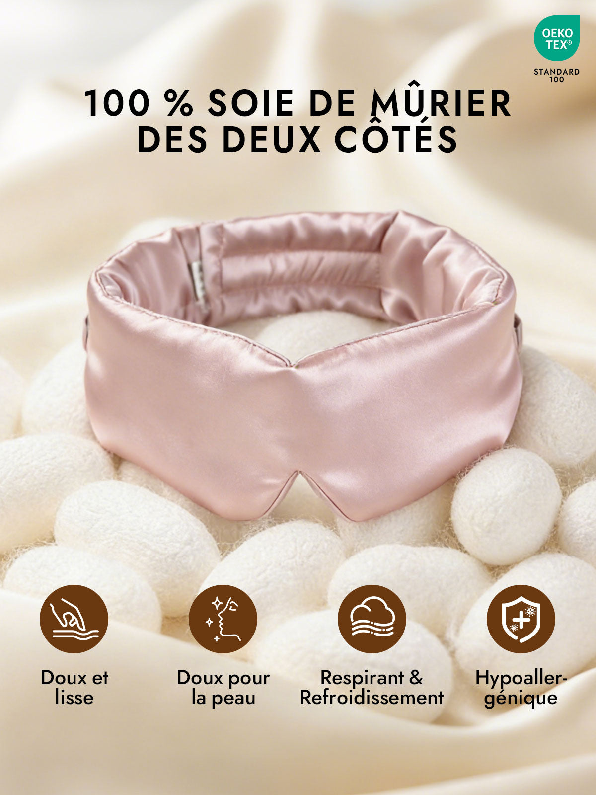 [Rose Clair] SilkSilky-FR 19Momme Pure Silk Eye Mask 002