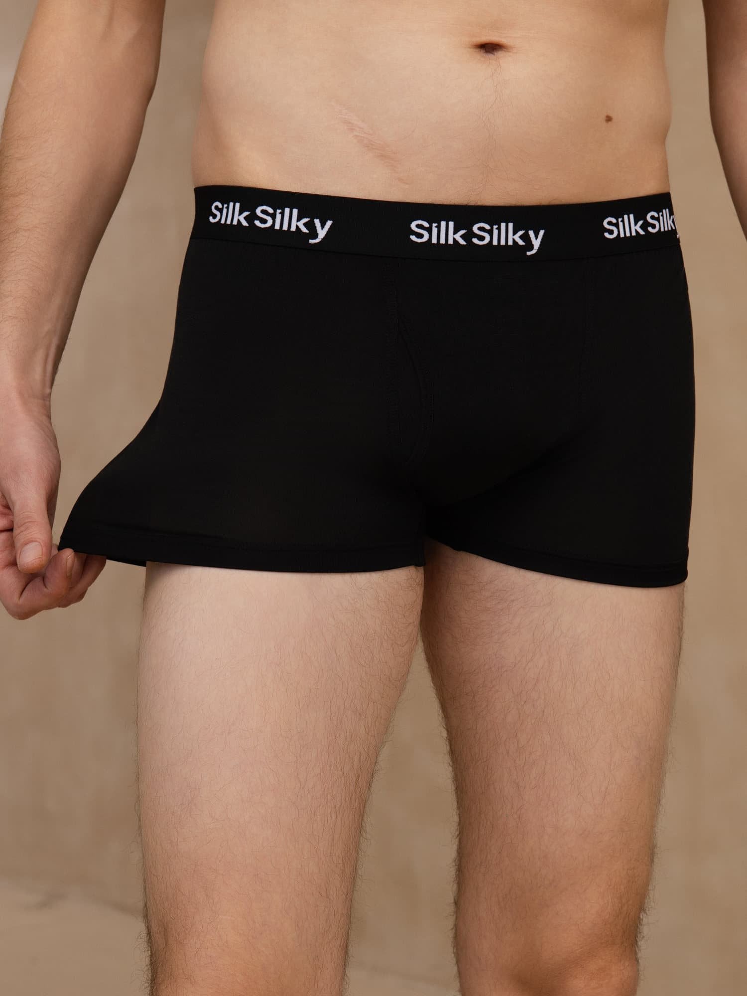 [Noir] SilkSilky-FR Mens Underwear 001