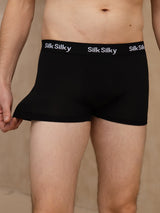 [Noir] SilkSilky-FR 100% Silk Jersey Homme Sous-vêtements 004
