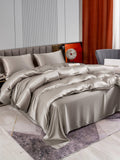 SilkSilky FR 22Momme Pure Soie Bedding Set Gris 004