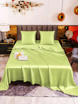 [Vert Menthe] SilkSilky-FR Parure de Lit Soie 002