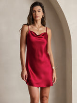 [Rouge Vineux] SilkSilky-FR Sleeveless Cowl Neck Robes 001