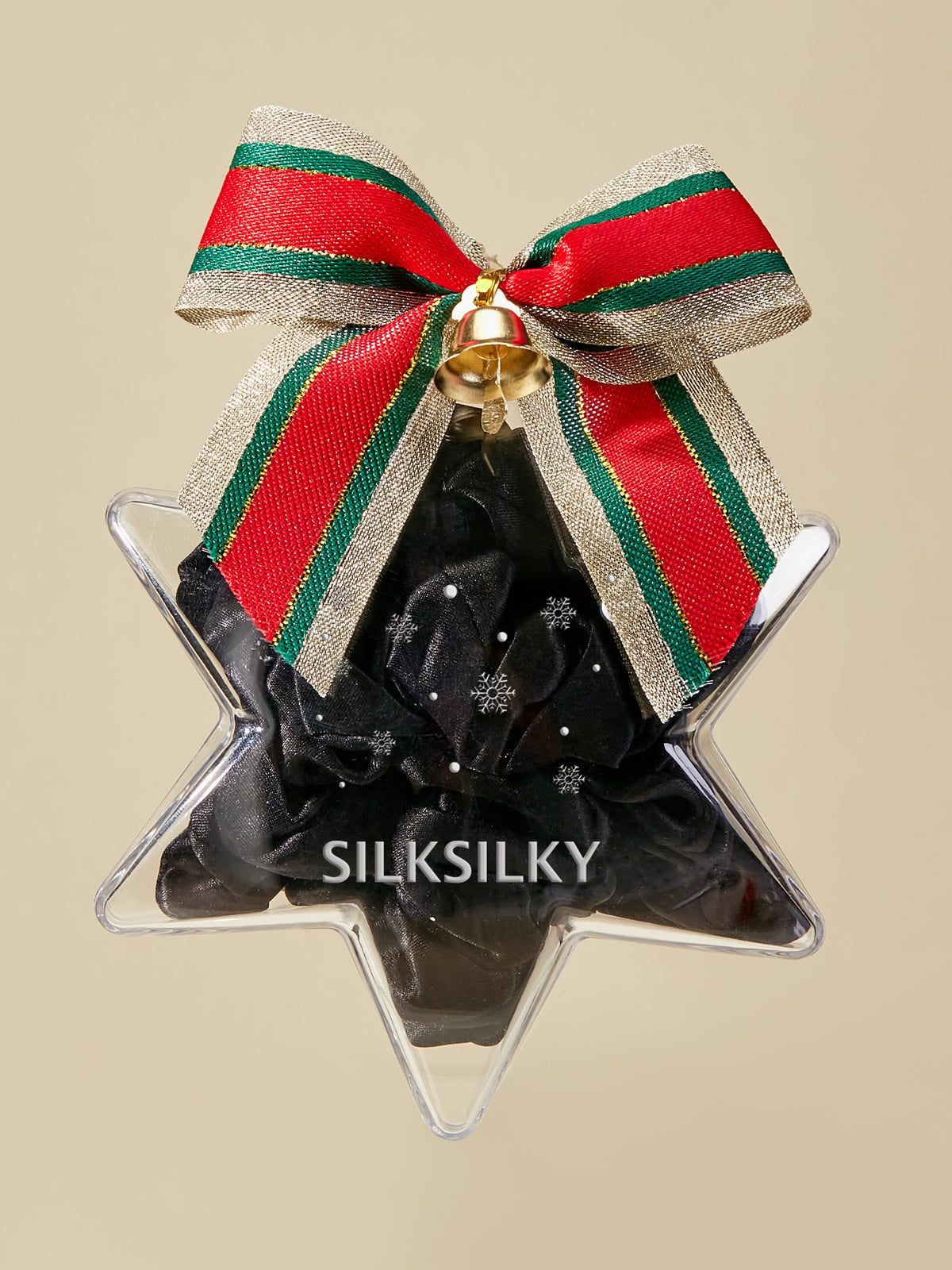 SilkSilky-FR Pure Soie Scrunchie Noir 001