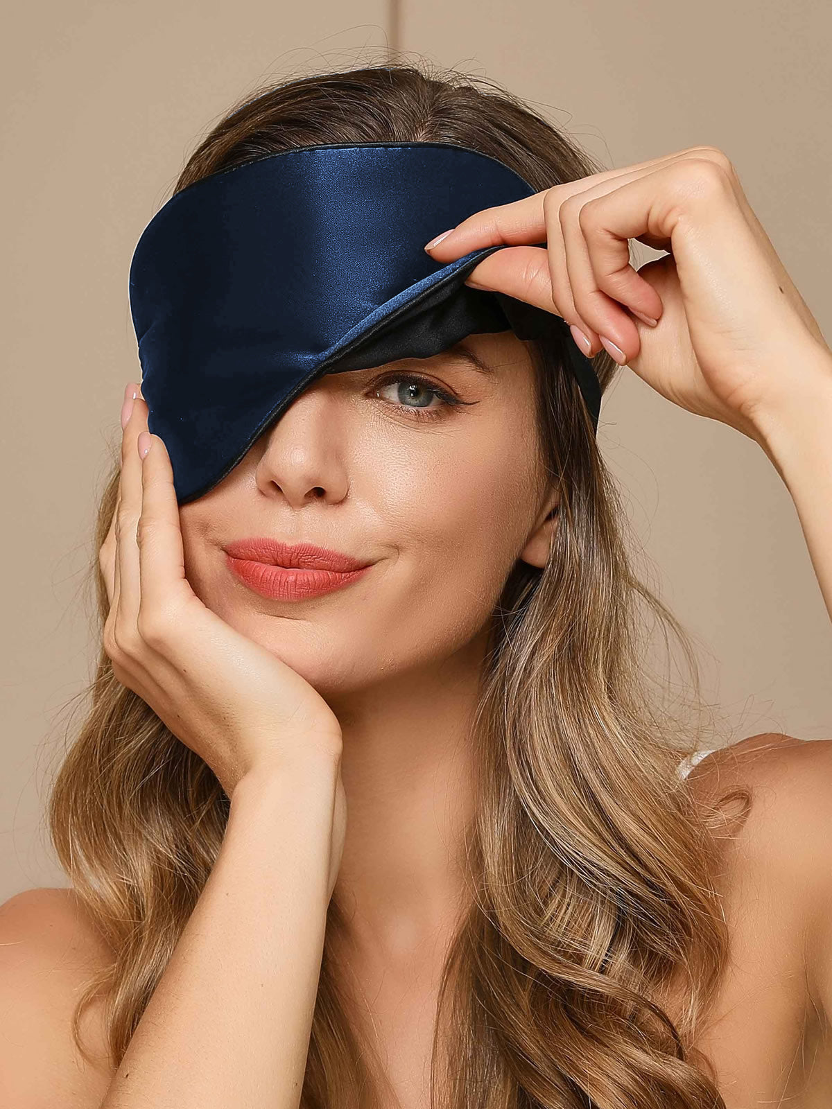 [Bleu Foncé] SilkSilky-FR 19Momme Pure Soie Eye Mask 002
