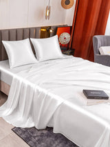 [Blanc] SilkSilky-FR Parure de Lit Soie 006