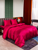 [Rouge Vineux] SilkSilky-FR Parure de Lit Soie 005