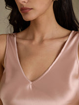 [Toscane] SilkSilky-FR Sleeveless V Neck Top À Fines Brides 003