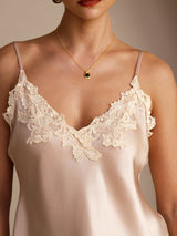 [Rose] SilkSilky-FR Sleeveless V Neck Top À Fines Brides 004