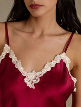 [Rouge Vineux] SilkSilky-FR Sleeveless V Neck Ensemble Camisole 004