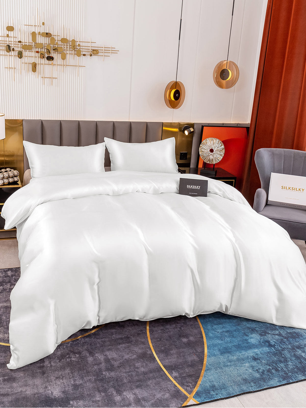 [Blanc] SilkSilky-FR 19Momme Pure Soie Bedding Set 003