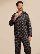 [Chaîne Noire] SilkSilky-FR 19Momme Manches longues Homme Pyjamas 002