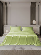 [Vert Menthe] SilkSilky-FR 19Momme Parure de Lit Soie 001