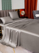 [Gris] SilkSilky-FR Parure de Lit Soie 004