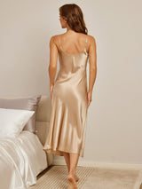 [Champagne] SilkSilky-FR Sleeveless V Neck Chemises de nuit 003