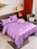 SilkSilky FR 19Momme Pure Soie Bedding Set Lavande 001