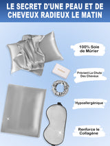 [Argent] SilkSilky-FR 19Momme Pure Soie Pillowcase Set 002