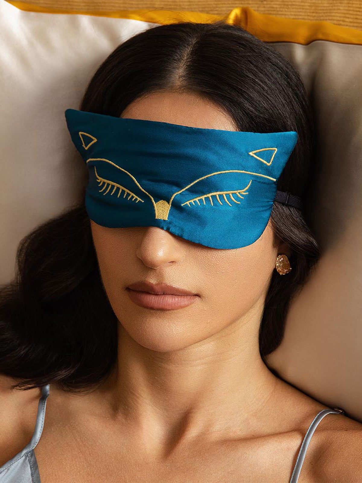 [Bleu Royal] SilkSilky-FR Soie Eye Mask 001